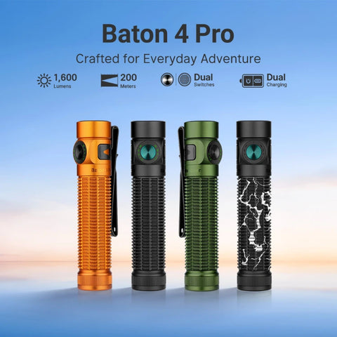 OLIGHT Baton 4 Pro Dual Switch High Lumen Compact EDC Flashlight - OD Green CW