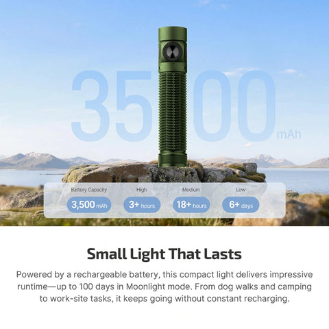 OLIGHT Baton 4 Pro Dual Switch High Lumen Compact EDC Flashlight - OD Green CW