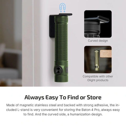 OLIGHT Baton 4 Pro Dual Switch High Lumen Compact EDC Flashlight - OD Green CW