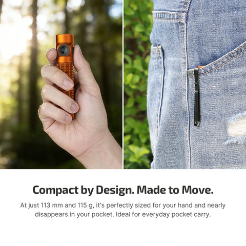 OLIGHT Baton 4 Pro Dual Switch High Lumen Compact EDC Flashlight - Orange CW