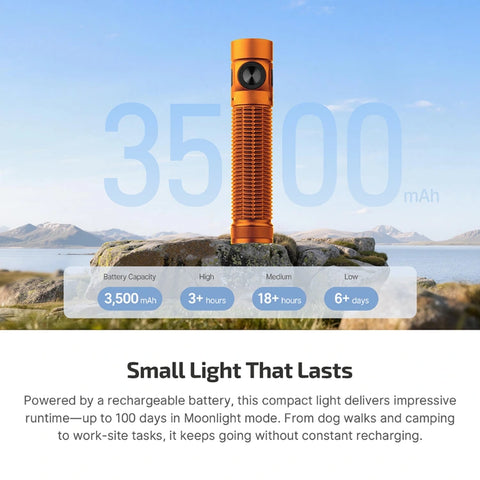 OLIGHT Baton 4 Pro Dual Switch High Lumen Compact EDC Flashlight - Orange CW