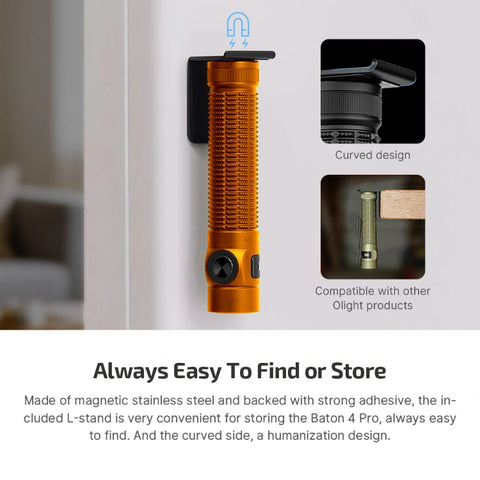 OLIGHT Baton 4 Pro Dual Switch High Lumen Compact EDC Flashlight - Orange CW