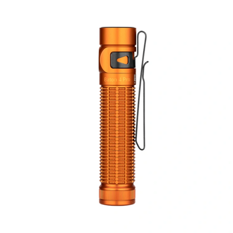 OLIGHT Baton 4 Pro Dual Switch High Lumen Compact EDC Flashlight - Orange CW