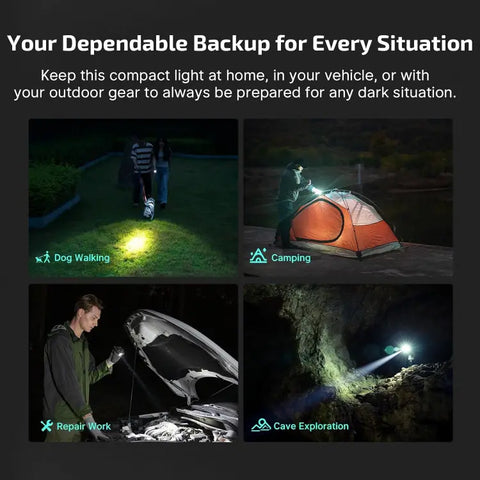 OLIGHT BATONTURBOBKRGL Baton Turbo Compact EDC Flashlight with 510m Long-Range Beam - Black