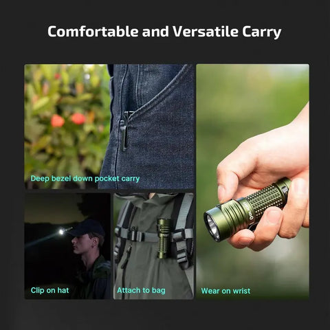 OLIGHT BATONTURBOODGRGL Baton Turbo Compact EDC Flashlight with 510m Long-Range Beam - OD Green