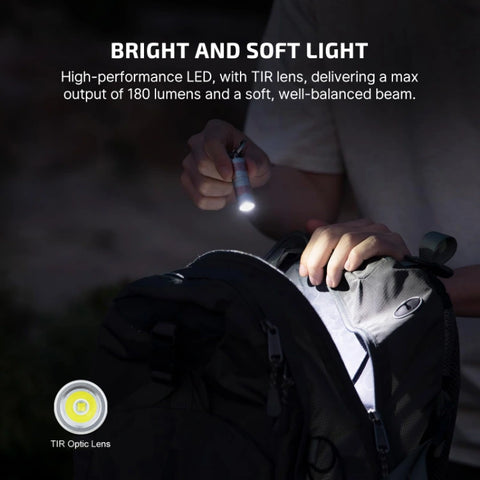 OLIGHT I1R2PROFLOW i1R 2 Pro Keychain Flashlight - Silver Flow
