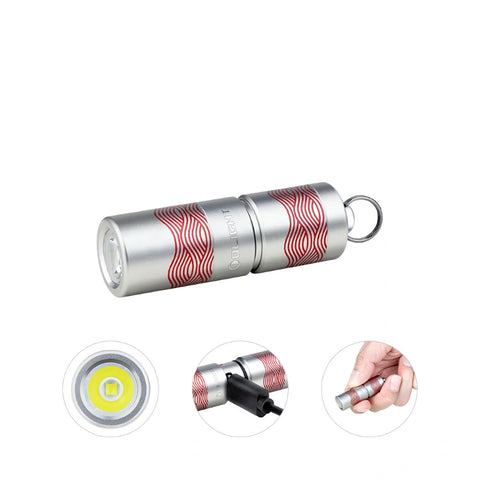 OLIGHT I1R2PROFLOW i1R 2 Pro Keychain Flashlight - Silver Flow