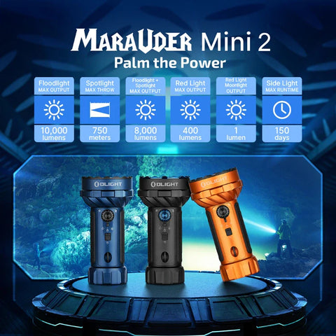 OLIGHT MARAUDERMINI2BK Marauder Mini 2 Compact Powerful Flashlight - Black