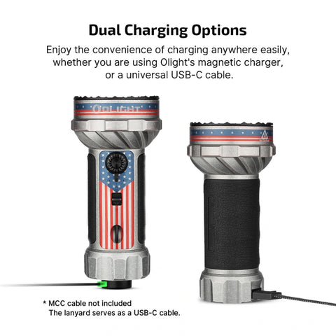 OLIGHT MARAUDERMINI2SSS Marauder Mini 2 Compact Powerful Flashlight -Stonewashed Stars and Strips