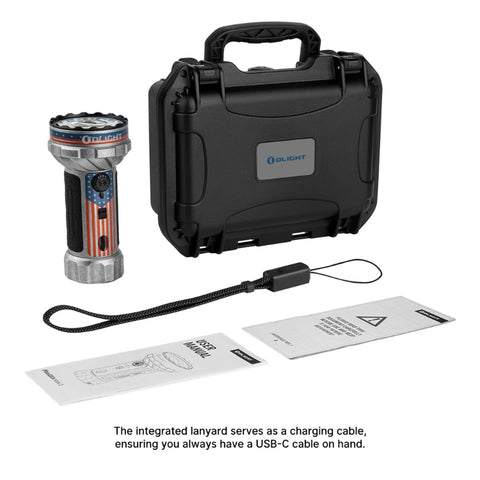 OLIGHT MARAUDERMINI2SSS Marauder Mini 2 Compact Powerful Flashlight -Stonewashed Stars and Strips