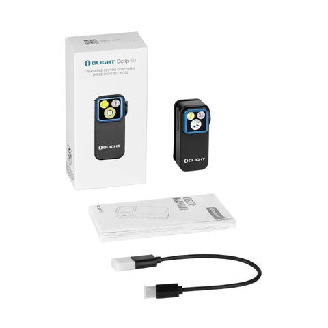 OLIGHT OCLIPPROBKC2M Oclip Pro Clip on Flashlight with Floodlight Spotlight and Red Light - Black