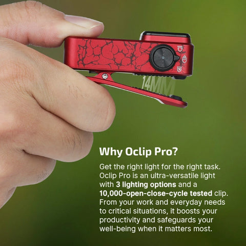 OLIGHT OCLIPPROML Oclip Pro Clip on Flashlight with Floodlight - Molten Lava