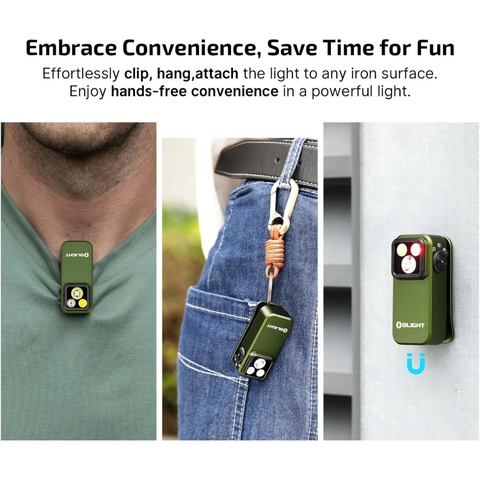 OLIGHT OCLIPPROODGC2M Oclip Pro Clip on Flashlight with Floodlight Spotlight and Red Light - OD Green