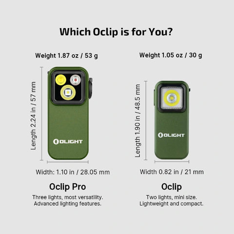 OLIGHT OCLIPPROODGC2M Oclip Pro Clip on Flashlight with Floodlight Spotlight and Red Light - OD Green