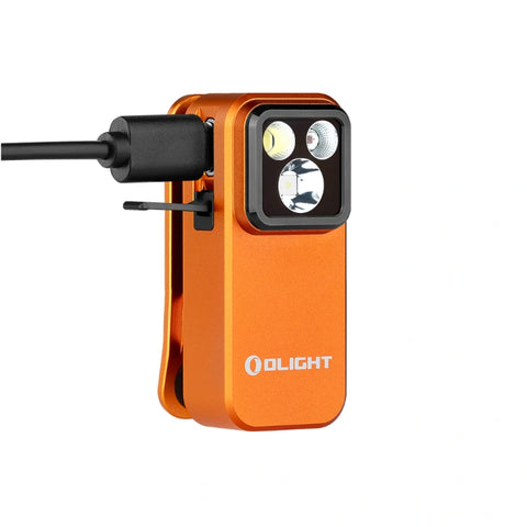 OLIGHT OCLIPPROOGC2M Oclip Pro Clip on Flashlight with Floodlight Spotlight and Red Light - Orange
