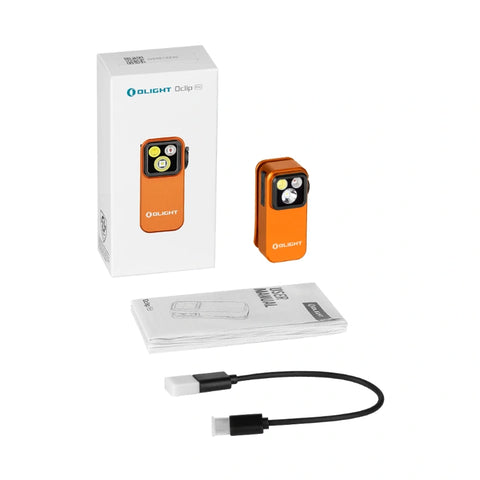 OLIGHT OCLIPPROOGC2M Oclip Pro Clip on Flashlight with Floodlight Spotlight and Red Light - Orange