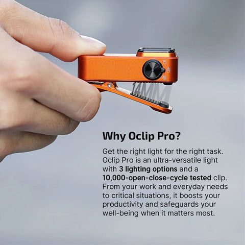 OLIGHT OCLIPPROOGC2M Oclip Pro Clip on Flashlight with Floodlight Spotlight and Red Light - Orange