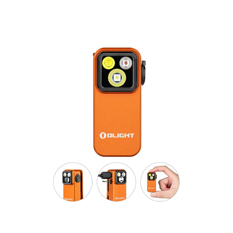 OLIGHT OCLIPPROOGC2M Oclip Pro Clip on Flashlight with Floodlight Spotlight and Red Light - Orange