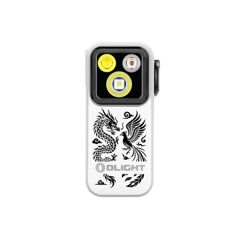 OLIGHT OCLIPPROWHC2MDPE Oclip Pro Clip on Flashlight with Floodlight - White Dragon & Phoenix Edition