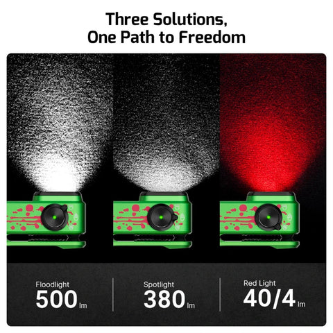 OLIGHT OCLIPPROZG Oclip Pro Clip on Flashlight with Floodlight Spotlight and Red Light - Zombie Green