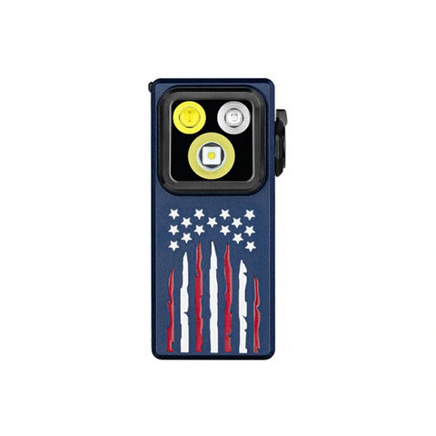 OLIGHT OCLIPULTRASSE Oclip Ultra Clip-On EDC Light with Flood, Spot, and UV Modes - Stars & Stripes Edition