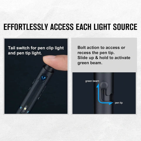 OLIGHT O'PEN 3 Multifunctional Pen Light with 120 Lumens & Green Laser - Black