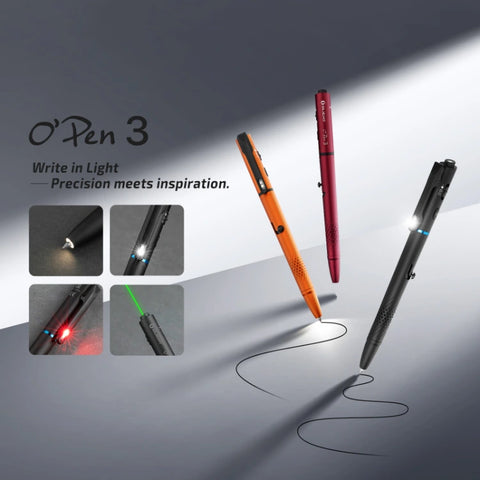 OLIGHT O'PEN 3 Multifunctional Pen Light with 120 Lumens & Green Laser - Black