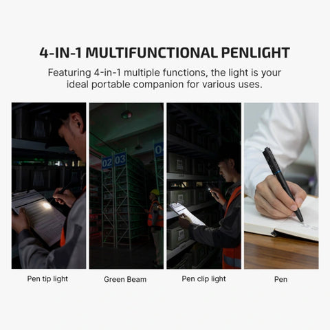OLIGHT O'PEN 3 Multifunctional Pen Light with 120 Lumens & Green Laser - Black