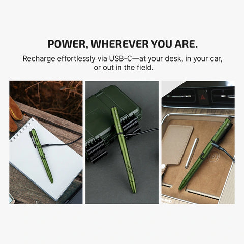 OLIGHT O'PEN 3 Multifunctional Pen Light with 120 Lumens & Green Laser - OD Green