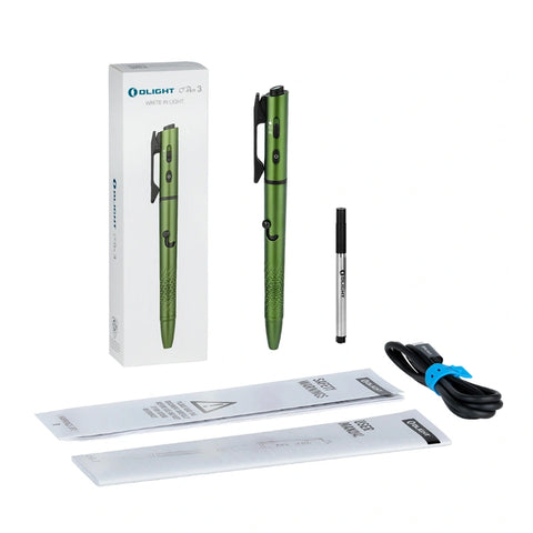 OLIGHT O'PEN 3 Multifunctional Pen Light with 120 Lumens & Green Laser - OD Green