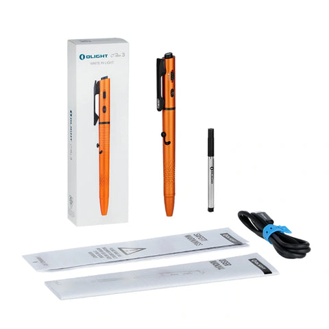 OLIGHT O'PEN 3 Multifunctional Pen Light with 120 Lumens & Green Laser - Orange