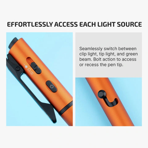 OLIGHT O'PEN 3 Multifunctional Pen Light with 120 Lumens & Green Laser - Orange