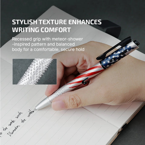 OLIGHT O'PEN 3 Multifunctional Pen Light with 120 Lumens & Green Laser - Stars & Stripes Edition