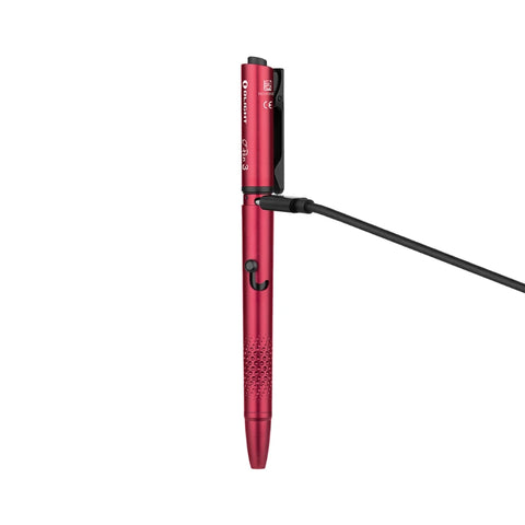 OLIGHT O'PEN 3 Multifunctional Pen Light with 120 Lumens & Green Laser - Wine Red