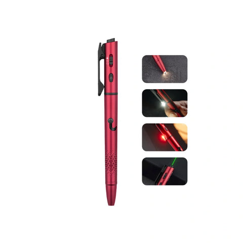 OLIGHT O'PEN 3 Multifunctional Pen Light with 120 Lumens & Green Laser - Wine Red