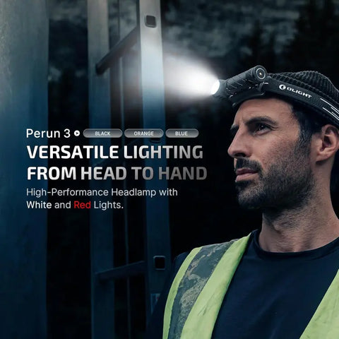 OLIGHT PERUN3BK Perun 3 Headlamp 3000 Lumens White Light and Red Light - Black