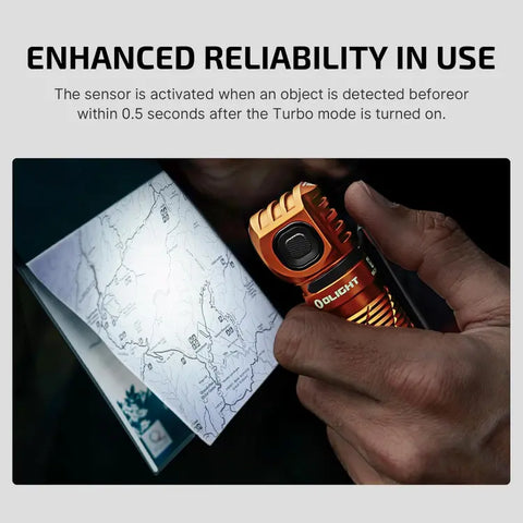 OLIGHT PERUN3OG Perun 3 Headlamp 3000 Lumens White Light and Red Light - Orange