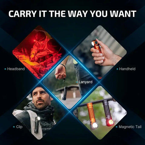 OLIGHT PERUN3OG Perun 3 Headlamp 3000 Lumens White Light and Red Light - Orange