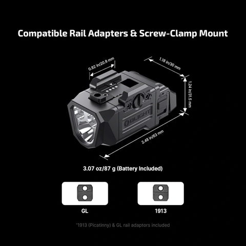 OLIGHT PL X Tactical Weapon Light 1,200 Lumens Dual Beams - Matte Black
