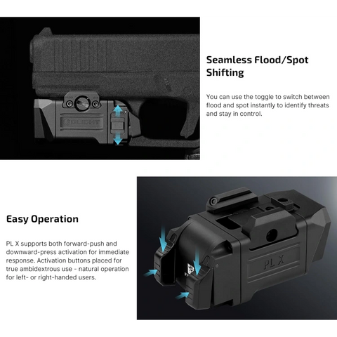 OLIGHT PL X Tactical Weapon Light 1,200 Lumens Dual Beams - Matte Black
