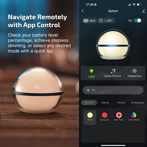 OLIGHT SPHERE Sphere Ambient Light with App Control - Blue