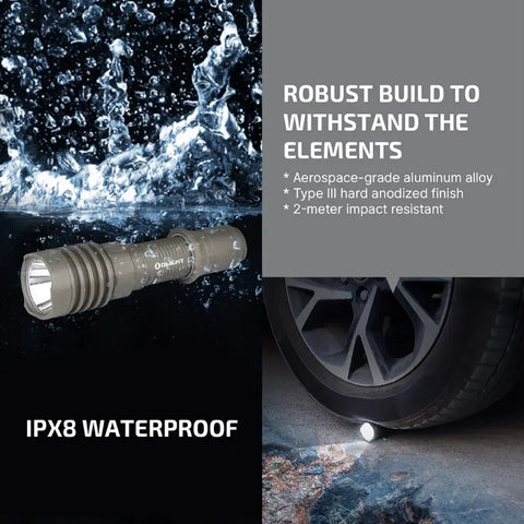 OLIGHT WARRIORX4FLDKET Warrior X 4 USB-C and MCC Rechargeable Tactical Flashlight With Holster - Flat Dark Earth