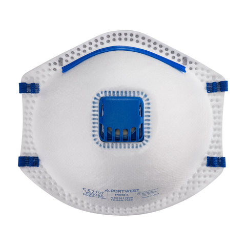 Portwest P201WH N95 Valved Cup Respirator (Pk10) - White - R