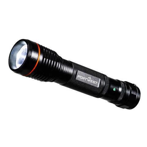 Portwest PA75BK USB Rechargeable Flashlight - Black - R