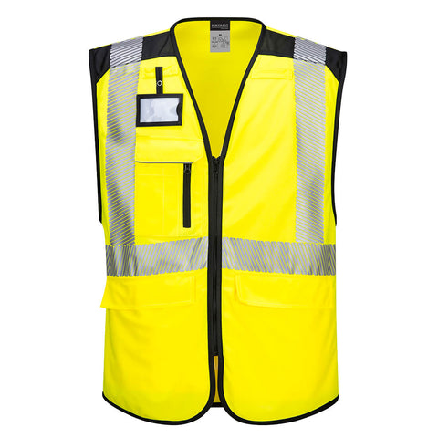 Portwest PW309YBR PW3 Hi-Vis Executive Vest - Yellow/Black - R