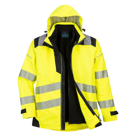 Portwest PW365YBR PW3 Hi-Vis 3-in-1 Jacket - Yellow/Black - R
