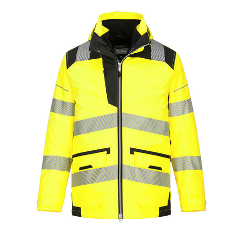 Portwest PW367YBR PW3 Hi-Vis Breathable 5-in-1 Jacket - Yellow/Black - R