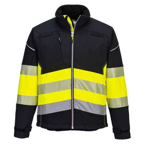 Portwest PW375BKY PW3 Hi-Vis Class 1 Softshell (3L) - Black/Yellow