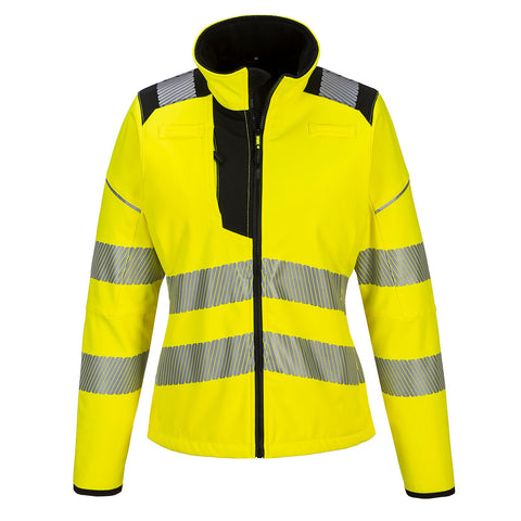 Portwest PW381YBR PW3 Hi-Vis Women's Softshell (3L) - Yellow/Black - R