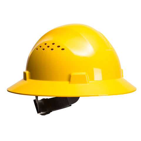 Portwest PW52YE Full Brim Premier Hard Hat Vented - Yellow - R